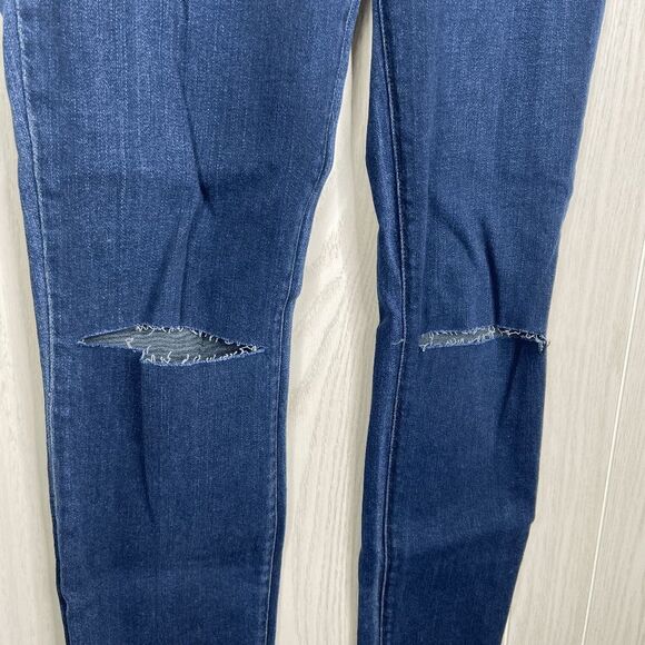 Mumu Blue Soho Skinnies Distressed Skinny Jeggings Blue Womens Size Large NWT - Picture 11 of 11